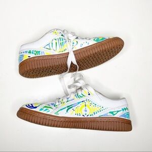 Airwalk The One Custom Doodle Art Leather Lace Up Sneakers White Men’s Size 9.5